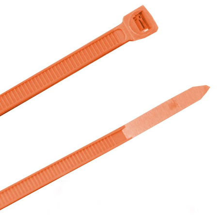 Us Cable Ties Cable Tie, 11", 50 lb, Orange Nylon, 100 Pack SD11OR100